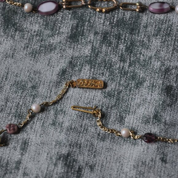 RARE Vintage DE WAN ITALY Necklace Gold Tone Signed Single Stand 37" - Picture 14 of 15